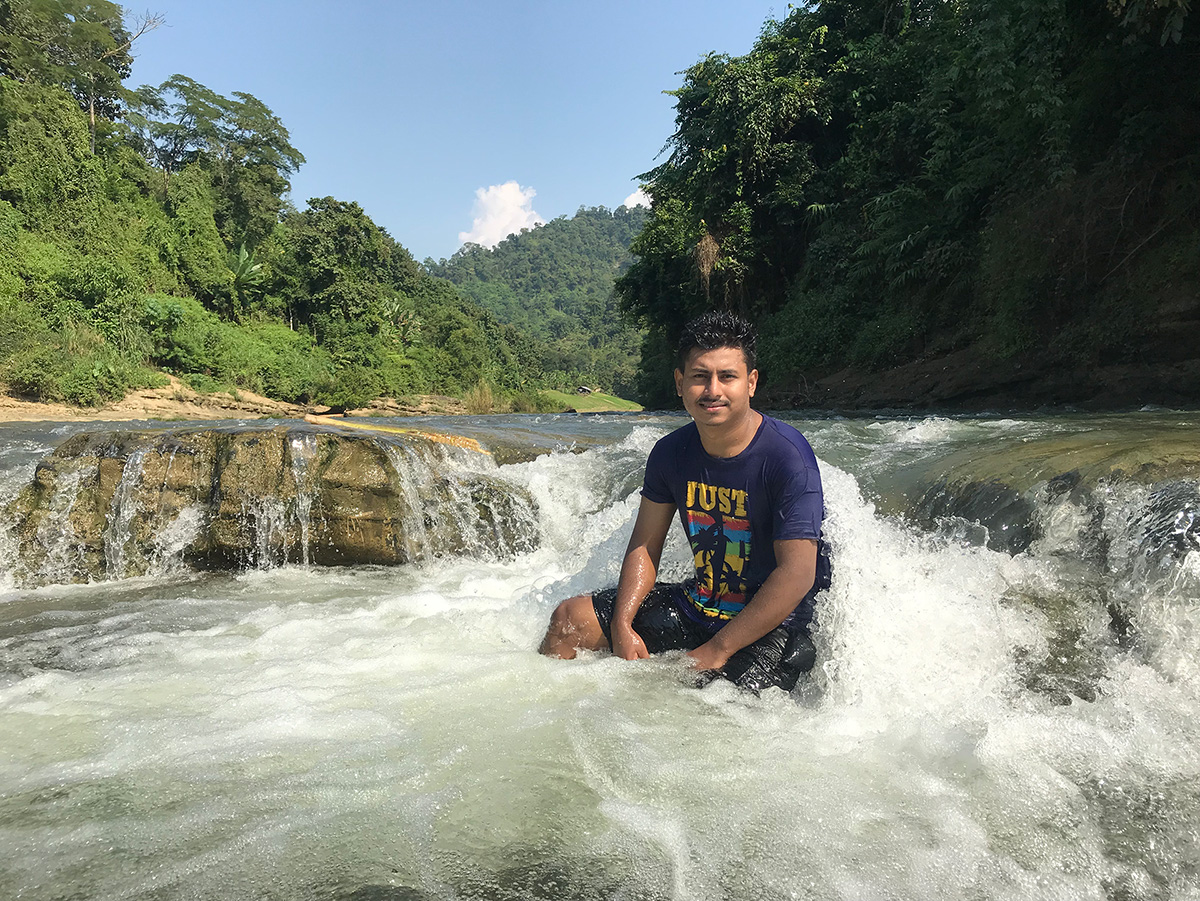 Saabbir on Remarki Fall, Thanchi, Bandarban.